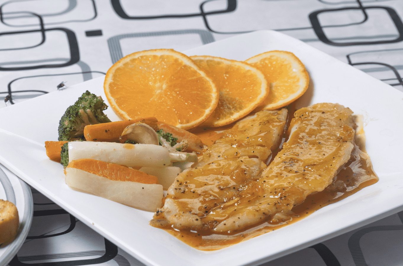 John Dory Fillets with Orange Sauce and Vegetables